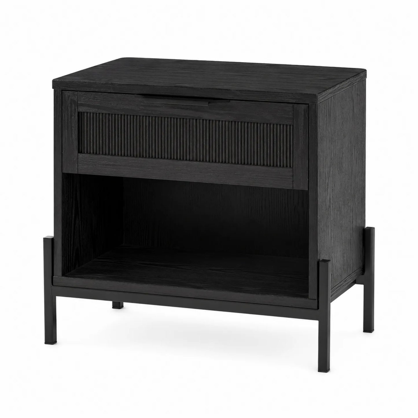 Drewniana czarna szafka nocna 60x40x50 cm