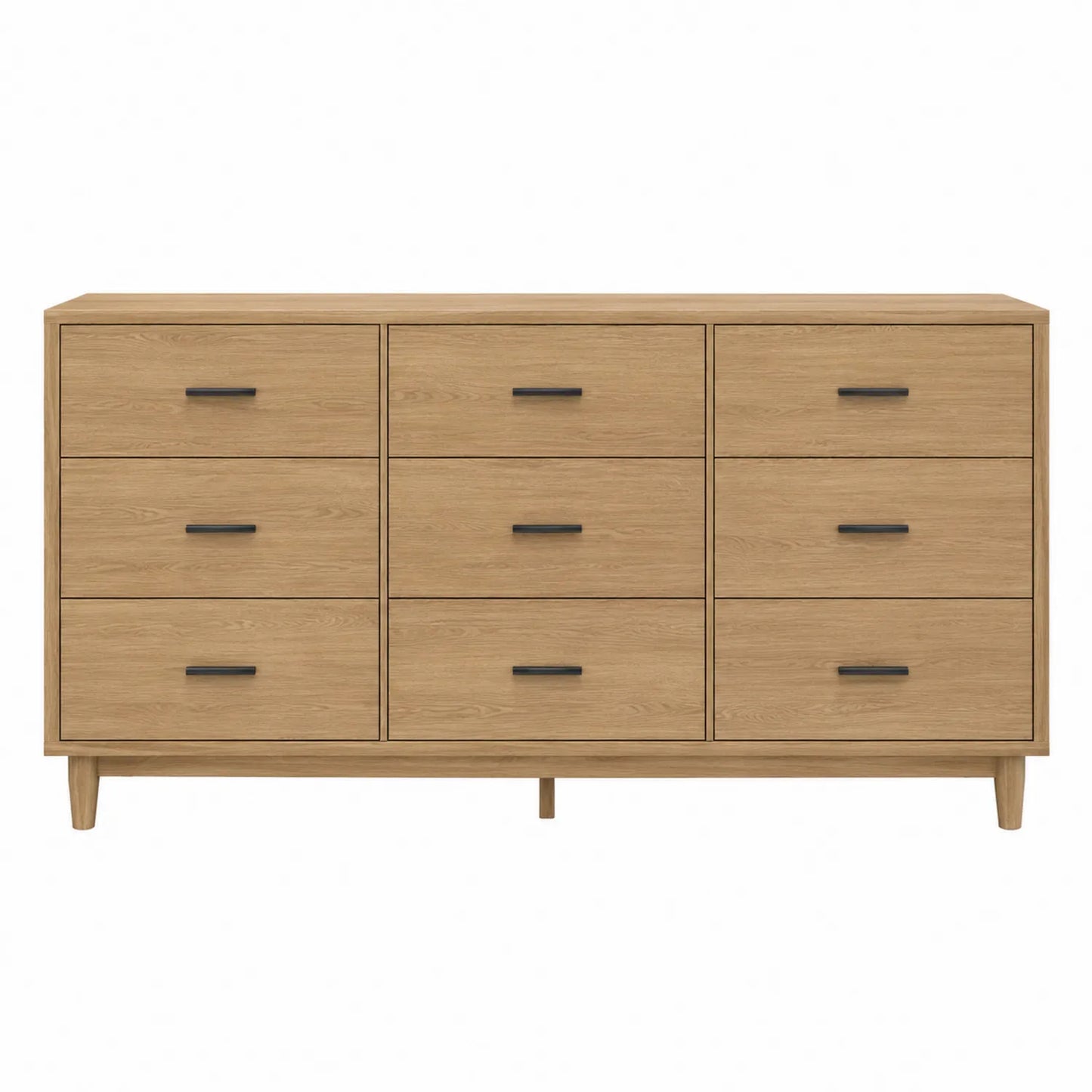 Komoda z 9 szufladami z płyty MDF, kolor Dąb, 160x45x78 cm
