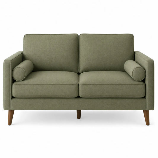 Dwuosobowa sofa z tkaniny poliestrowej zielona 150cm