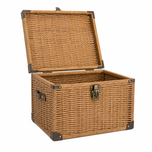 Rattanowa skrzynia prostokątna brązowa 50x30x25cm