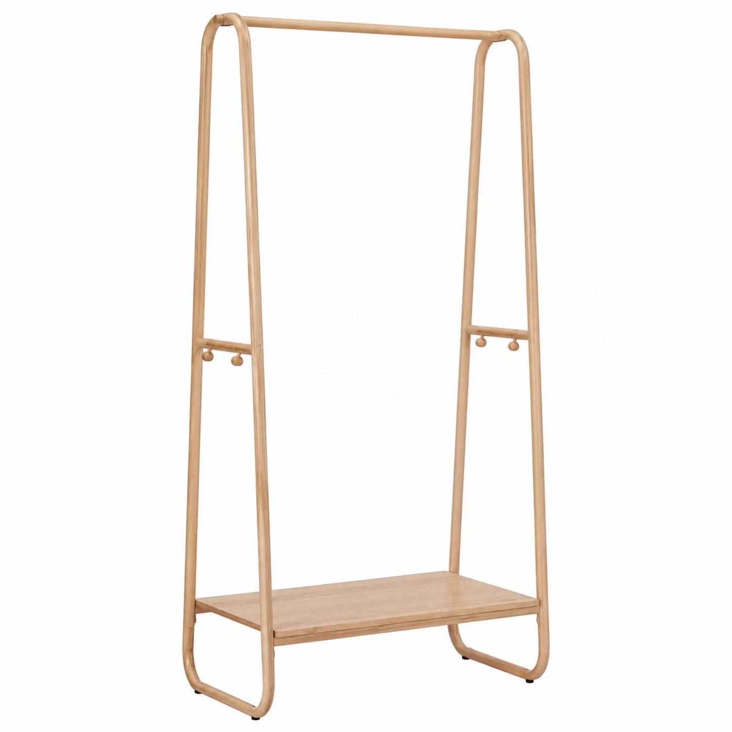 Stojak na ubrania z półką z drewna bambusowego 150x90x40 cm