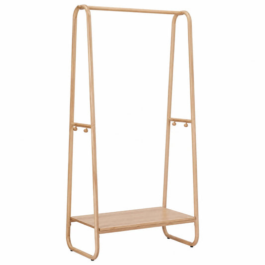 Stojak na ubrania z półką z drewna bambusowego 150x90x40 cm