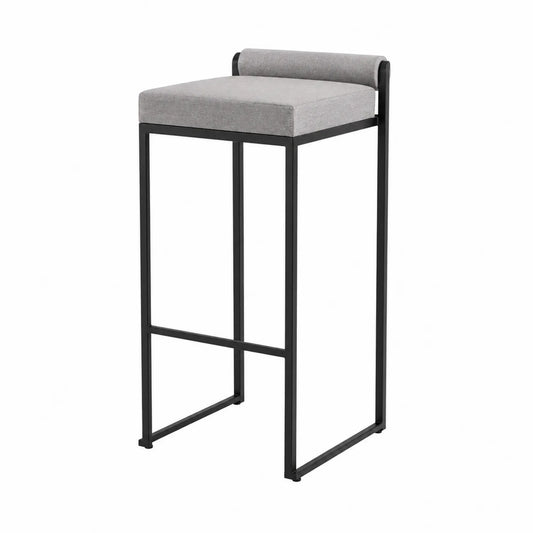 Stołek barowy, metalowy, szary, wysokość 75 cm