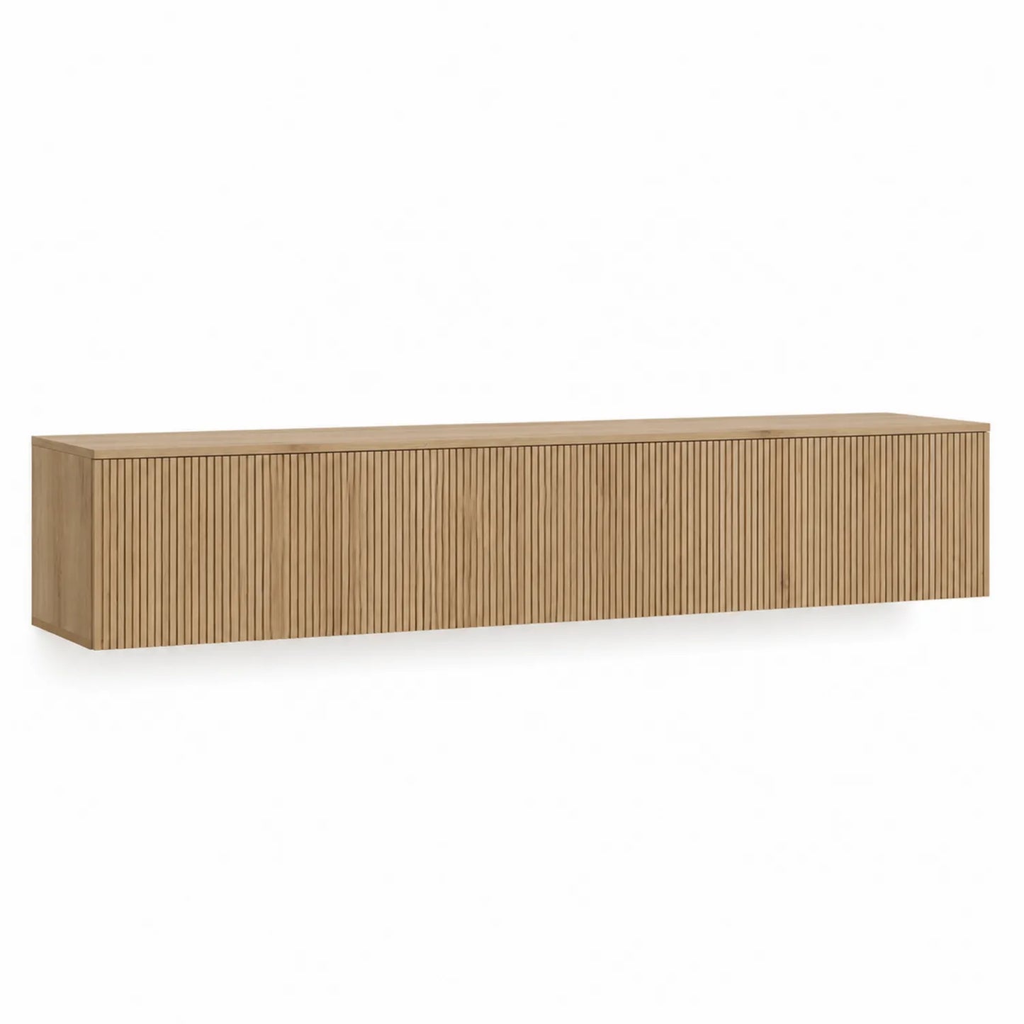 Szafka ścienna RTV z drewna dębowego 200x35x30 cm