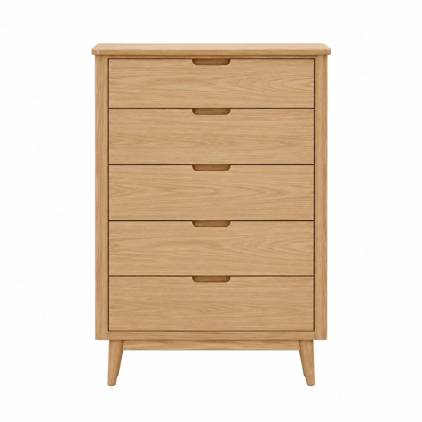 Komoda z 5 szufladami drewniana dębowa 80x45x120 cm
