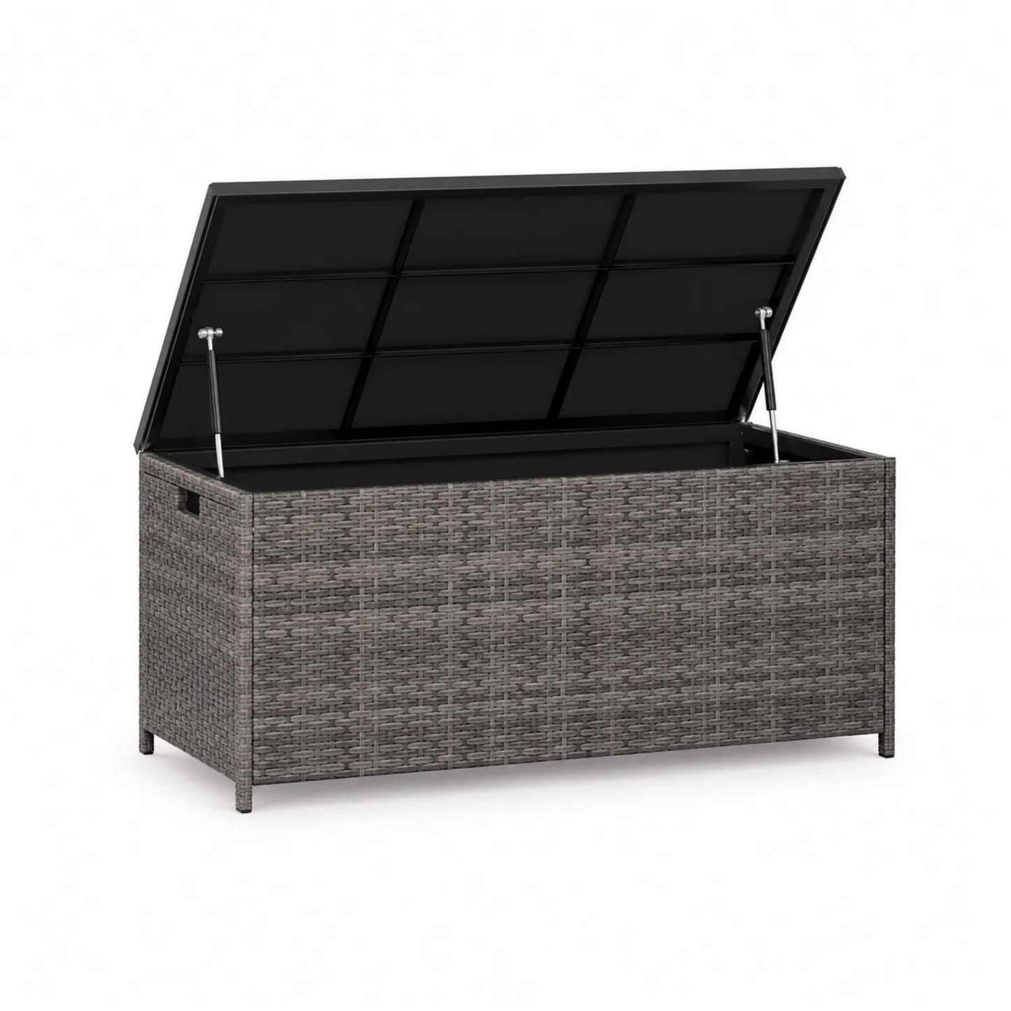 Skrzynia ogrodowa rattanowa szara 120 cm